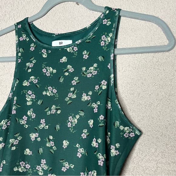 Bp. Nordstrom Ruched Mesh Body-con Mini Dress-Green Floral-Women’s S-Cottage-NEW - Picture 8 of 9